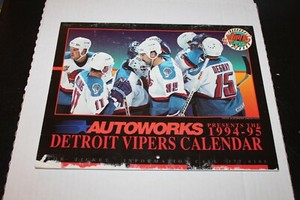 1994-95 Detroit Vipers International Hockey League Calendar - Rare IHL