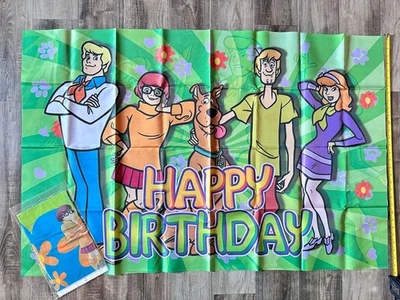 Juego de pancartas y manteles de cumpleaños Scooby-Doo - 47x31” banner. Fiesta divertida y fácil Foto 1 de 4