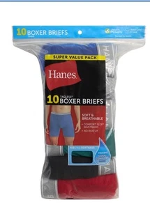 New Men's Hanes 10-Pack Tagless Boxer Briefs S Small 28-30 Multicolor Value Pack - Picture 1 of 7