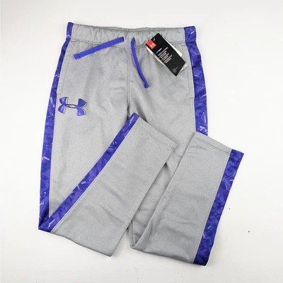 Under Armour Gray/Purple Sweatpants Youth Medium - Image 1 of 4