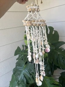 Vintage Muschel Windspiel 25" kaskadierender Wasserfall-Stil - Bild 1 von 11