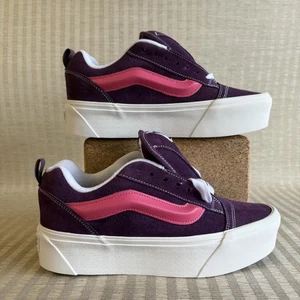Vans Knu Stack Platform Shoes Mens 8.5 Womens 10 Purple Suede Fat Tongue Sneaker - Picture 1 of 21