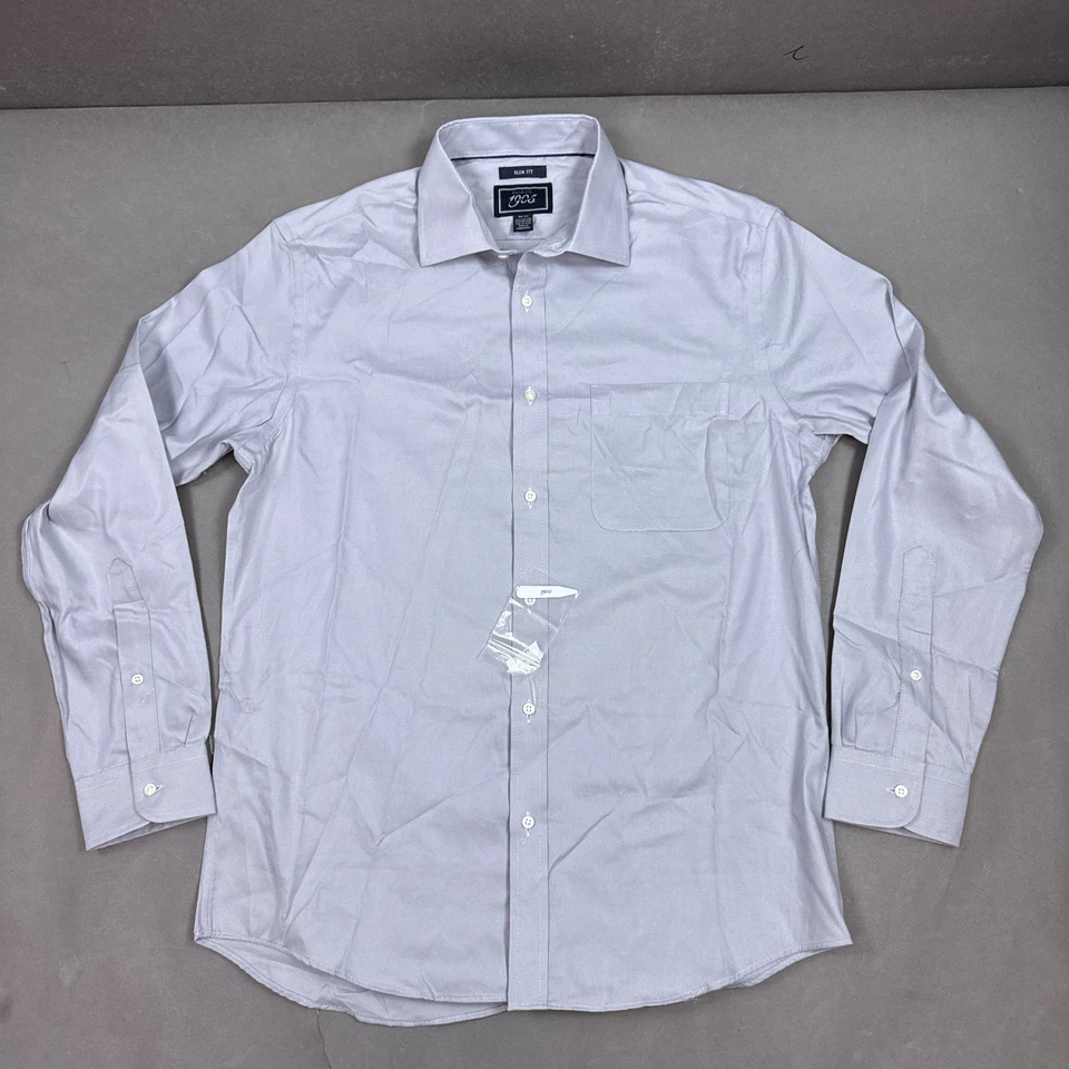 Jos A Bank Shirt Mens 16-34 Blue Gray 1905 Slim Fit Dress Office Work Suit - Image 1 of 4
