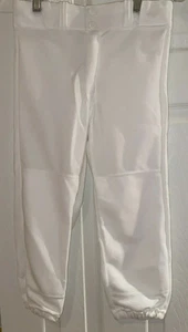 Rawlings Youth Baseball Pants Elastic Waist Band Snap and Belt Loops White Large - Picture 1 of 3