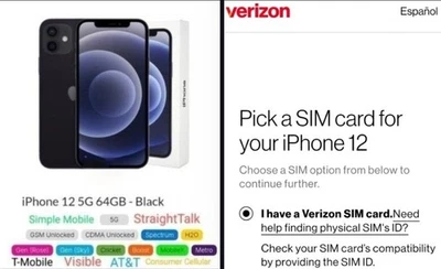 Apple iPhone 12 - 64 GB - Black (Unlocked) Any Carrier Verizon/T-Mobile/AT&T  - Image 1 of 4