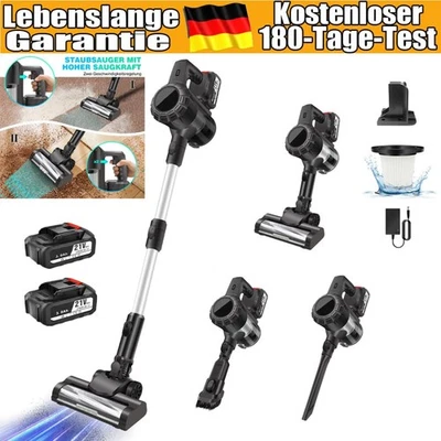 6-in-1 6000W Akku Staubsauger beutellos kabellos Bodensauger Handstaubsauger Set - Bild 1 von 4