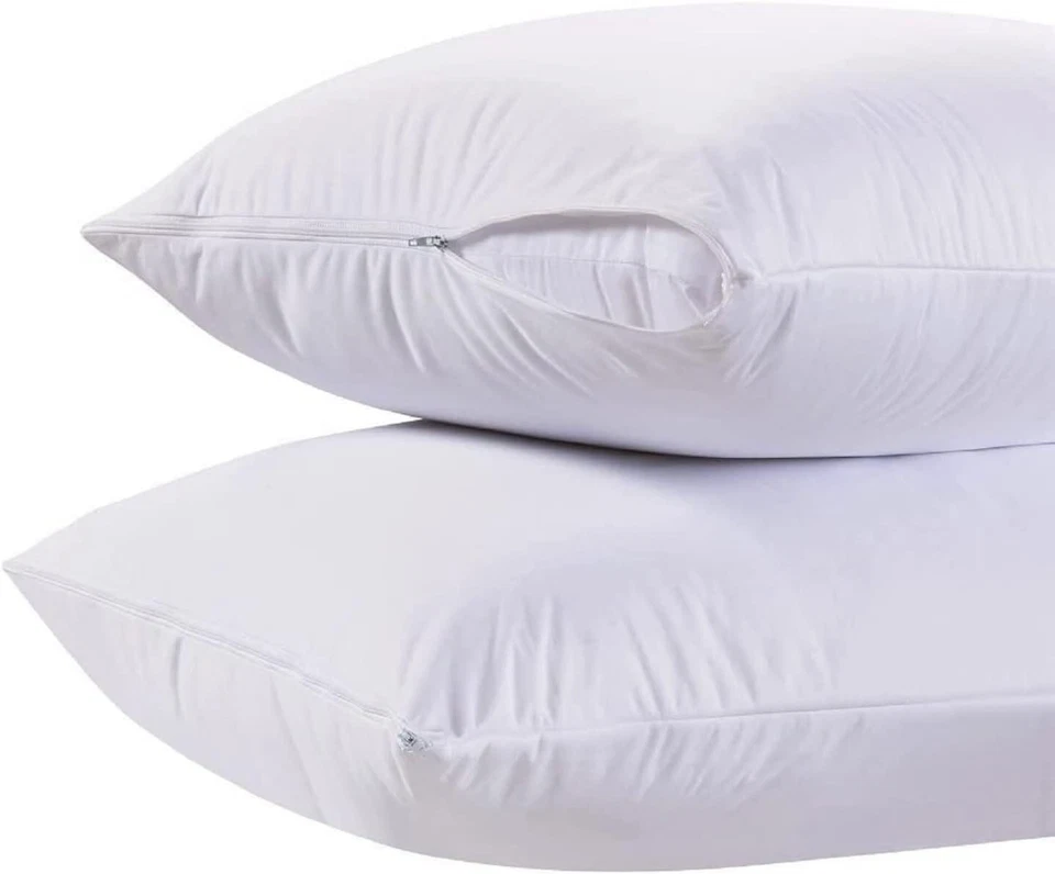 Funda de Almohada Blanca Tamaño King Cremallera Protectores de Almohada 20X36 Pulgadas 100% Foto 1 de 4