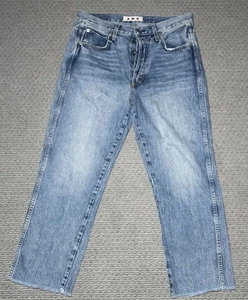 Pantalones de mezclilla AMO para mujer talla 30 Loverboy Loved relajados dobladillo recto de pierna recortada - Imagen 1 de 12