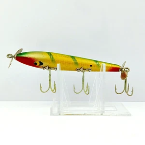 Vintage Smithwick Teufel Pferd Gelbgold Schuppen fette runde Requisiten Holz 4,25" EXC - Bild 1 von 5