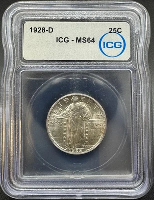 1928-D STANDING LIBERTY SILVER QUARTER ICG MS64 11EHB25 - Image 1 of 4