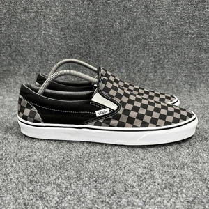 Vans Shoes Men's 13 Black Grey Checkerboard Slip On Retro Athletic Skate Sneaker - Picture 1 of 11