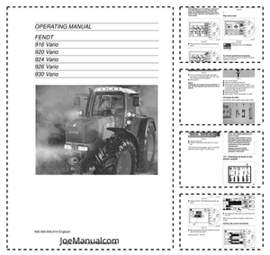 Fendt Vario 916 920 924 926 930 Tractor Operator Manual PDF - Picture 1 of 1