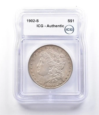 1902-S Morgan Silver Dollar Authentic ICG *2900 - Image 1 of 3