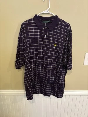 Polo de hombre XXL Masters Golf Tournament púrpura a cuadros usado en excelente estado Foto 1 de 4