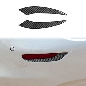 For Infiniti Q50 2014-2020 Real Carbon Fiber Rear Fog Light Lamp Strip Trim 2pcs - Picture 1 of 11