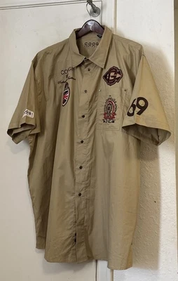 New Coogi Khaki Cotton Short Slv Shirt 5XL Hip Hop Rap - Image 1 of 4