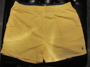 NEW XB XL BIG EXTRA LARGE Ralph Lauren POLO Swimsuit YELLOW w NAVY BLUE PONY $60 - Picture 1 of 1