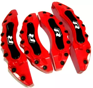 Brake Caliper Covers RED For VW R GTI GOLF JETTA PASSAT POLO BEETLE UP BUS1 Bora - Picture 1 of 5
