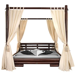 Himmelbett Ko Ta Doppelbett Holzbett Design Bettrahmen Bettgestell Bambus Lounge - Bild 1 von 9