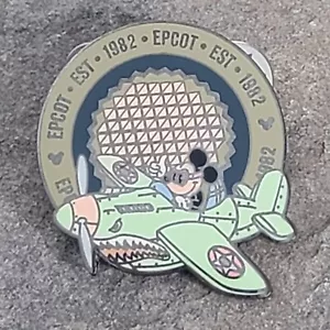Disney WDW 2000 EPCOT EST 1982 Spaceship Earth Mickey Flying Plane LE 7500 Pin - Picture 1 of 3