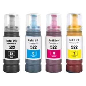 4x Ink Refill Bottle For Epson 522 T522 Ecotank ET-2400 4800 2800 2803 2720 4700 - Picture 1 of 8