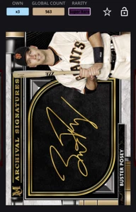 Topps Bunt MLB DIGITAL 2021 Museum Collection Gold Archival Sig Buster Posey - Picture 1 of 2