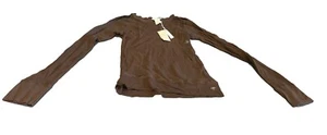 American Eagle Outfitters Sheer Women’s Long Sleeved Brown Medium - Picture 1 of 2