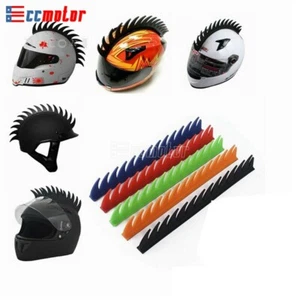 Motorcycle Ski Helmet Mohawk Racing Helmet Spikes Orange Green Red Blue Black - Picture 1 of 14