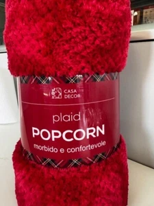 COMART PLAID POPCORN COPERTA MORBIDISSIMA  200x220 MATRIMONIALE ROSSA - Foto 1 di 4