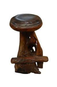 Natural Teak Old Growth Root Bar Stool Seating Bar Furniture Bar Game - Picture 1 of 2