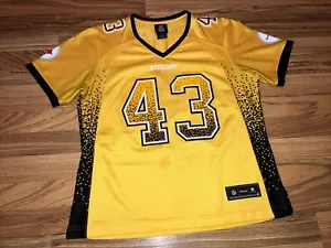 PITTSBURGH STEELERS REEBOK TROY POLAMALU #43 JERSEY WOMEN’S LARGE embroidered - Picture 1 of 8