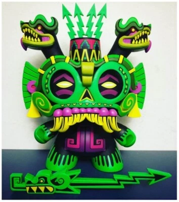 Urban Aztec TLALOC JUNGLE GREEN 8" Vinyl Dunny LE80 Exclusive by Jesse Hernandez - Image 1 of 4