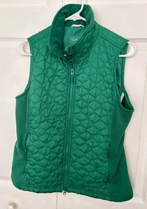 L.L. Chaleco aislante acolchado con cremallera completa verde BEAN para mujer talla M regular - Imagen 1 de 6
