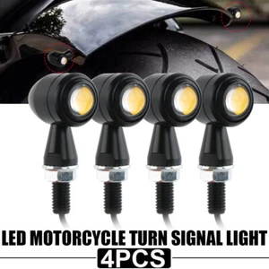 4PCS Motorcycle LED Metal Mini Turn Signal Light Blinker For Harley Bobber Honda - Picture 1 of 9