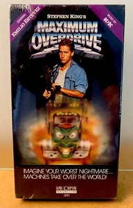 MAXIMUM OVERDRIVE Lorimar VHS 80's horror VERY RARE FACTORY SEALED WATERMARKS - Picture 1 of 8