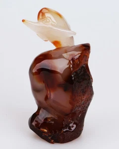 434g 4.7" Natural Geode Agate Quartz Crystal Hand Carved Dolphin Carving 0121 - Picture 1 of 8
