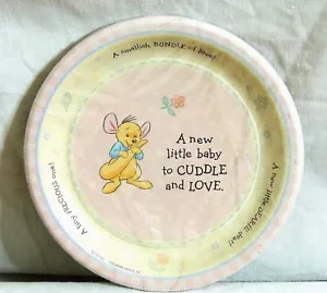  ~WINNIE THE POOH~ BABY ROO  8-SMALL PINK  PAPER  PLATES 6-3/4"   PARTY SUPPLIES - Picture 1 of 1