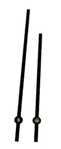Hands for Hansen Clock Movements - 3" Straight Black for 1" shafts or more - Picture 1 of 1