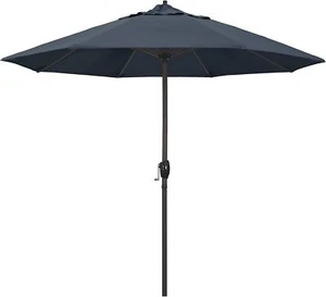 9' Round Aluminum Patio Umbrella, Crank Lift, Auto Tilt, Sapphire - Picture 1 of 5