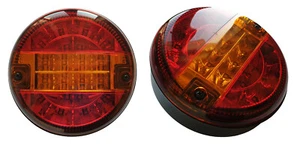 2x Hamburger LED Rear Tail Lights E4 mark Trailer Chassis Truck Lorry Bus 12/24V - Picture 1 of 3