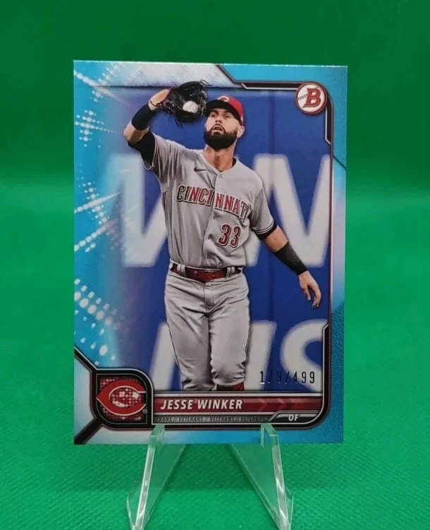 2022 Bowman /499 Sky Blue Jesse Winker Cincinnati Reds - Image 1 of 1