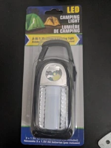 2-in-1 LED Camping Light Handheld Flashlight w Hangable Clip Hook Folding Stand - Picture 1 of 2