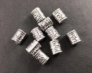 10 Metallperlen antik silber ethnisch Ø 3,5 mm Armband Haarperle wikinger - Picture 1 of 5