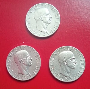 Albania Coins 1939 3X 10 Lek Silver In Very Good Condition. - Picture 1 of 2