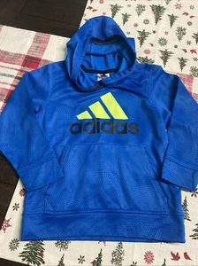 Adidas Athletic Long Sleeve Pullover Top Shirt Hoodie Kids Boys 7 Blue EUC - Picture 1 of 3
