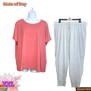 NWT State of Day Women's 2X Soft Knit Top & Jogger Pajamas Set Assorted - Picture 1 of 8