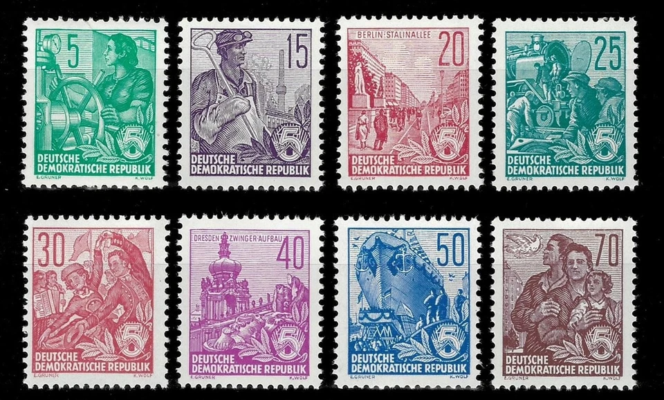 Alemania RDA 1957-58 ☀ Plan quinquenal - Perf 13x121/2 ☀ MNH** Foto 1 de 1