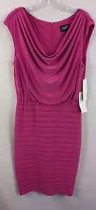 Adrianna Papell Pink Sleeveless Dress Blouson Top Tiered Bottom Size 10 NWT - Picture 1 of 9