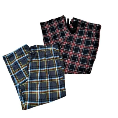 Stafford and George Mens Plaid Fleece Pajama Lounge Pants 2XL Drawstring Soft - Image 1 of 4