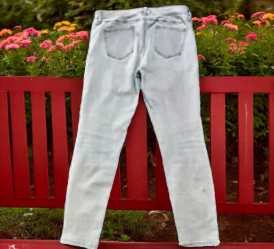 Uniqlo Gris Denim Elastizado Leggings Pantalones Silueta Calce Cónico Mujer 12 Foto 1 de 4